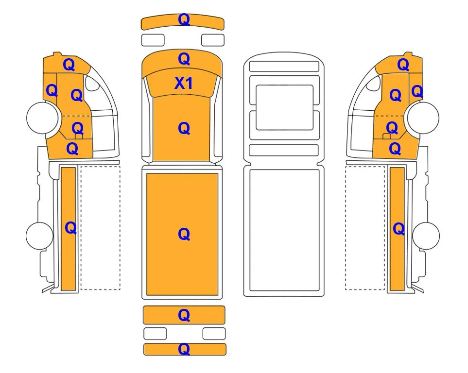 Схема кузова с отметками аукциона Lotte Auto Auction