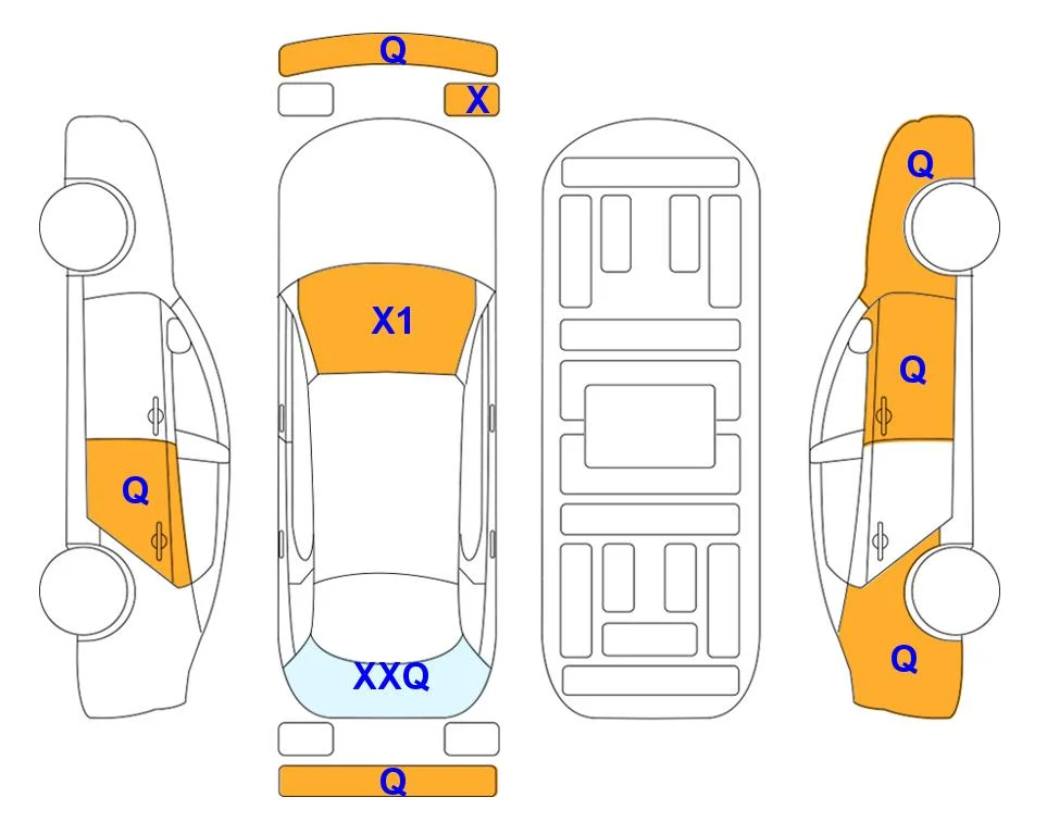 Схема кузова с отметками аукциона Lotte Auto Auction