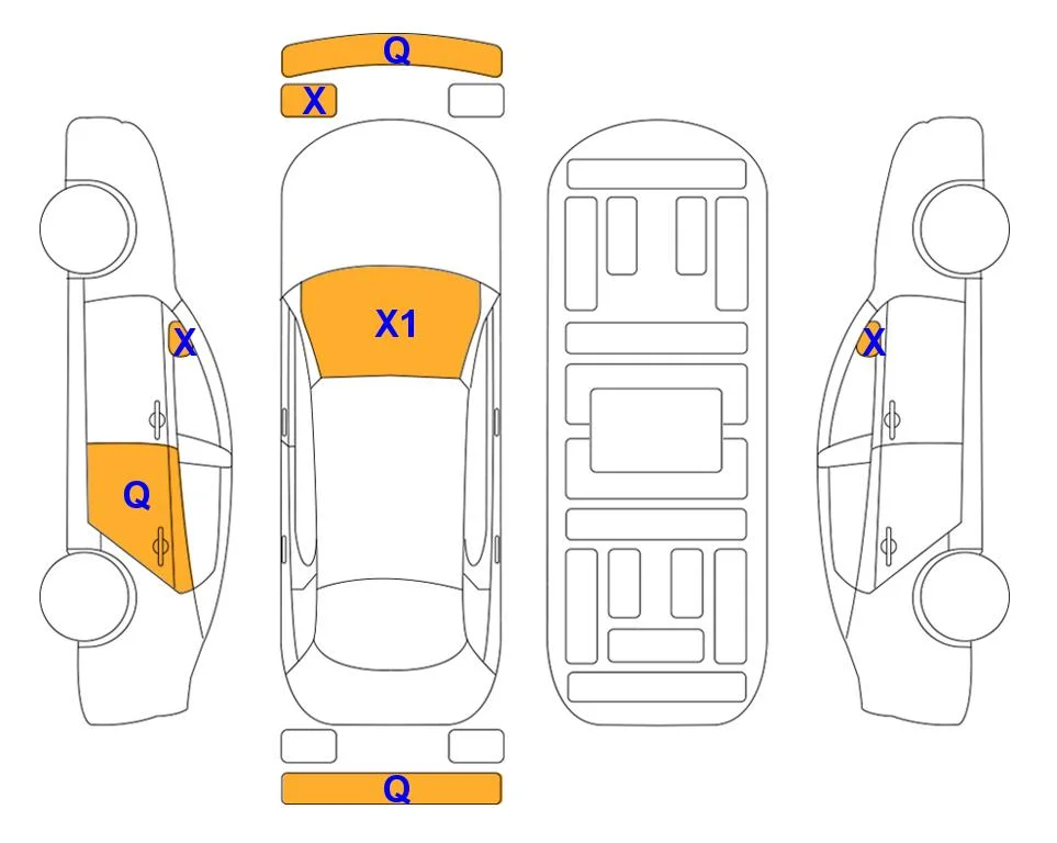 Схема кузова с отметками аукциона Lotte Auto Auction