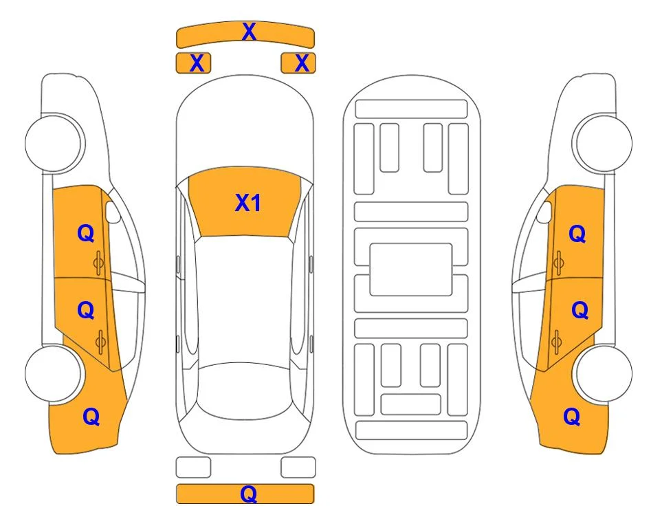 Body diagram with the marks of Lotte Auto Auction