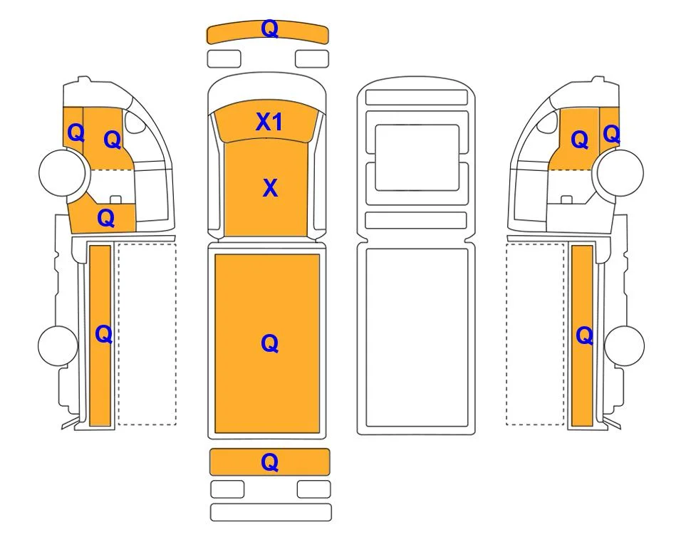 Body diagram with the marks of Lotte Auto Auction